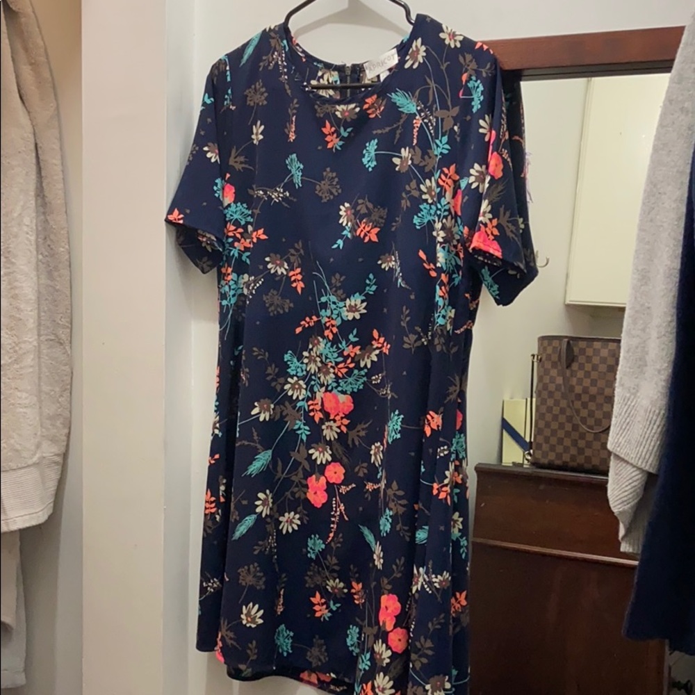 Navy floral summer dress